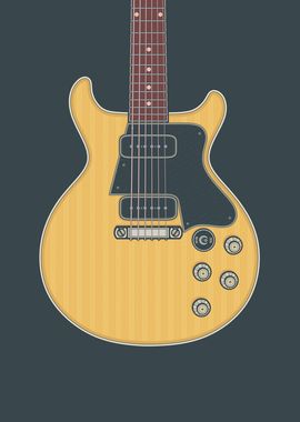 Yellow Double Cut Guitar