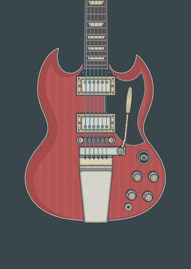 Cherry Rock Solid Guitar