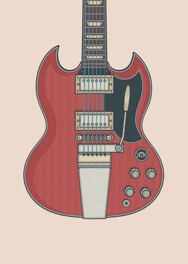 Cherry Rock Solid Guitar