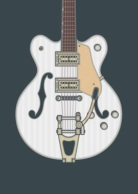 White Deluxe Guitar