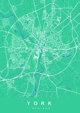 YORK City Map England UK