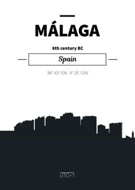 Malaga Spain skyline