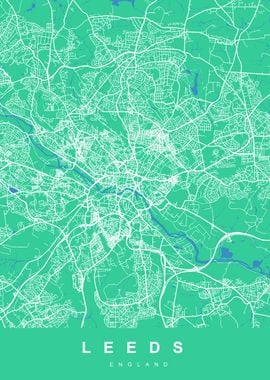 LEEDS City Map England UK