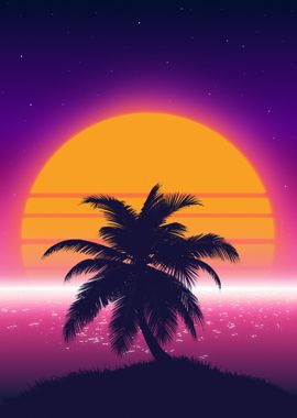 80s Palm Sunset