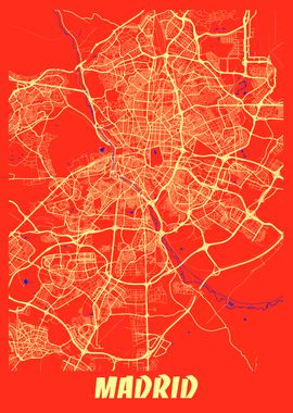 Madrid Retro City Map