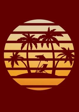 sunset RETRO VINTAGE PALM