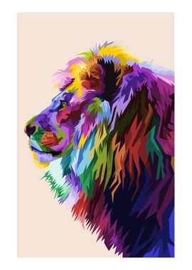 ABSTRACT POP ART LION