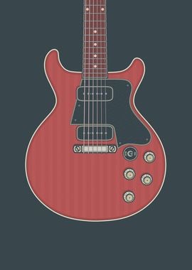 Cherry Double Cut Guitar