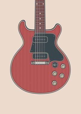 Cherry Double Cut Guitar