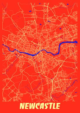 Newcastle Retro City Map