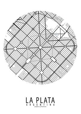 La Plata City Map Circle