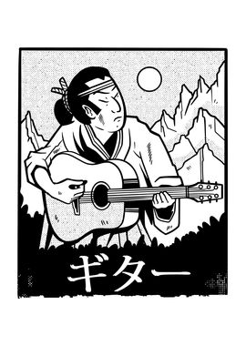 SAMURAI PLAYING GUITAR