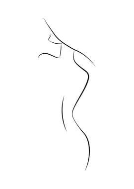 Nude woman line Art