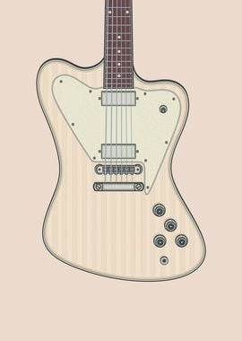 White Non Reverse Guitar