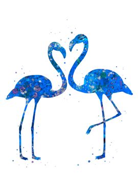 Flamingo blue art