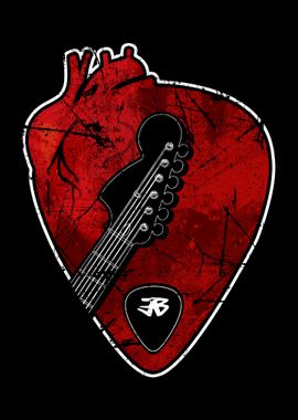 Rock Heart Guitar Pick