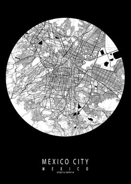 Mexico City Map Full Moon