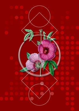 Geometric Hibiscus Flower