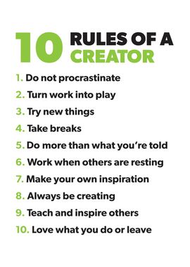 10 Rules Of A Creator