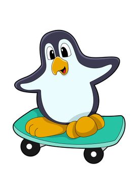 Penguin Skater Skateboard