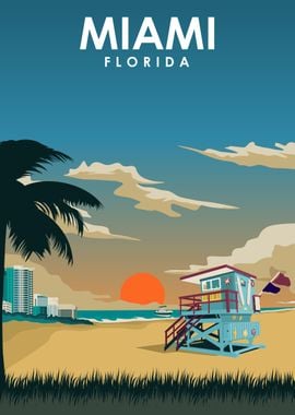 Miami Flordia Travel Print