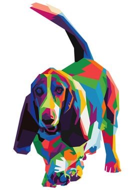 colorful basset hound dog