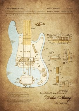 Guitar Patent Print