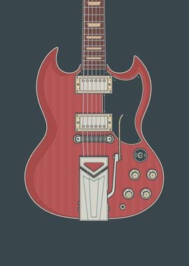 Cherry Rock Solid Guitar