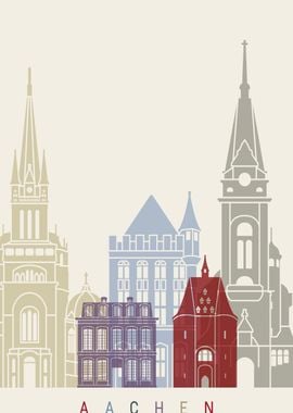 Aachen skyline poster