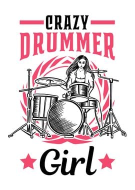 Crazy Drummer Girl Drums