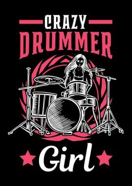 Crazy Drummer Girl Drums