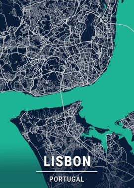 Lisbon Map Portugal