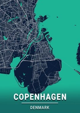 COPENHAGEN MAP DENMARK