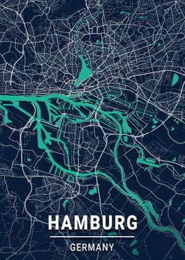 Hamburg Map Germany