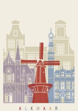 Alkmaar skyline poster