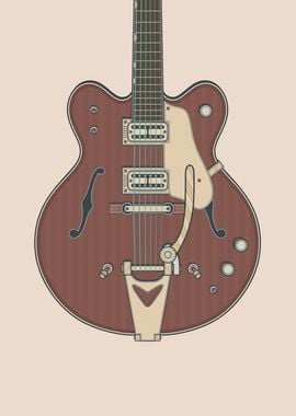 Vintage Hollow Body Guitar