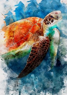 Watercolor Turtle