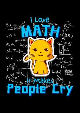 I Love Math Funny Cat Nerd