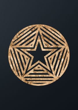 Gold Geometric Glyph Sign