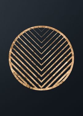 Gold Geometric Glyph Sign