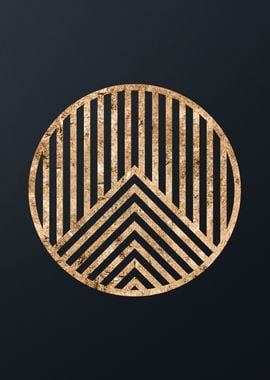 Gold Geometric Glyph Sign