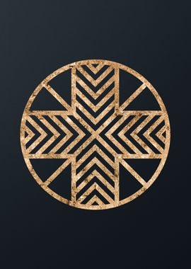 Gold Geometric Glyph Sign