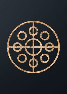 Gold Geometric Glyph Sign