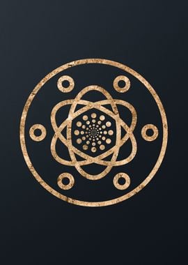 Gold Geometric Glyph Sign