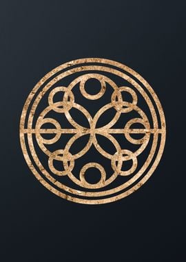 Gold Geometric Glyph Sign