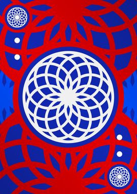 Red White and Blue Glyph