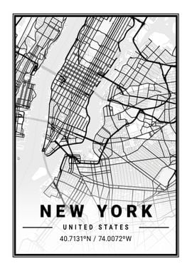 New York Map USA