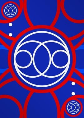 Red White and Blue Glyph