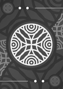 Gray Geometric Mandala