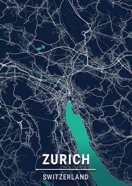 Zurich Map Switzerland